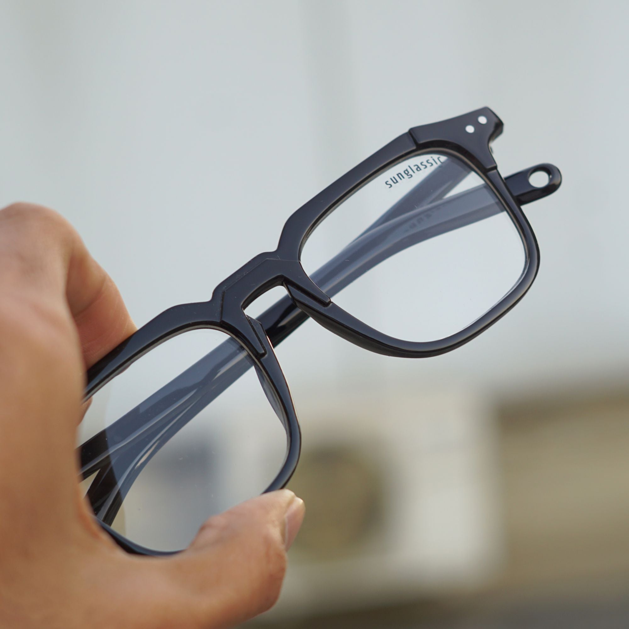 Kingsman Black Clear Square Sunglasses