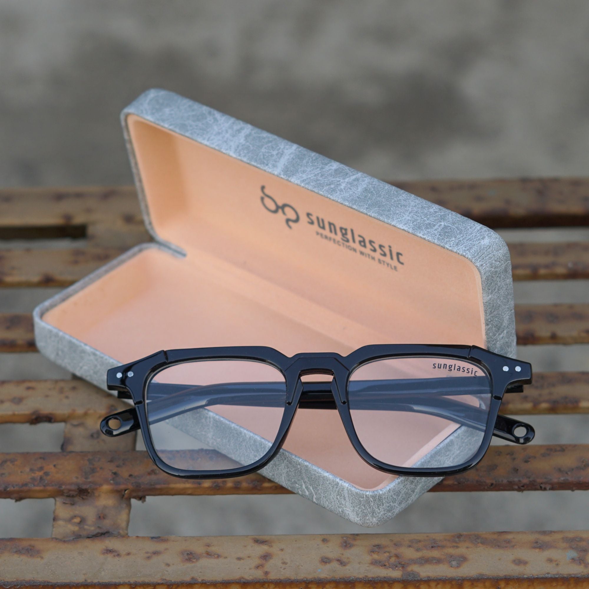 Kingsman Black Clear Square Sunglasses