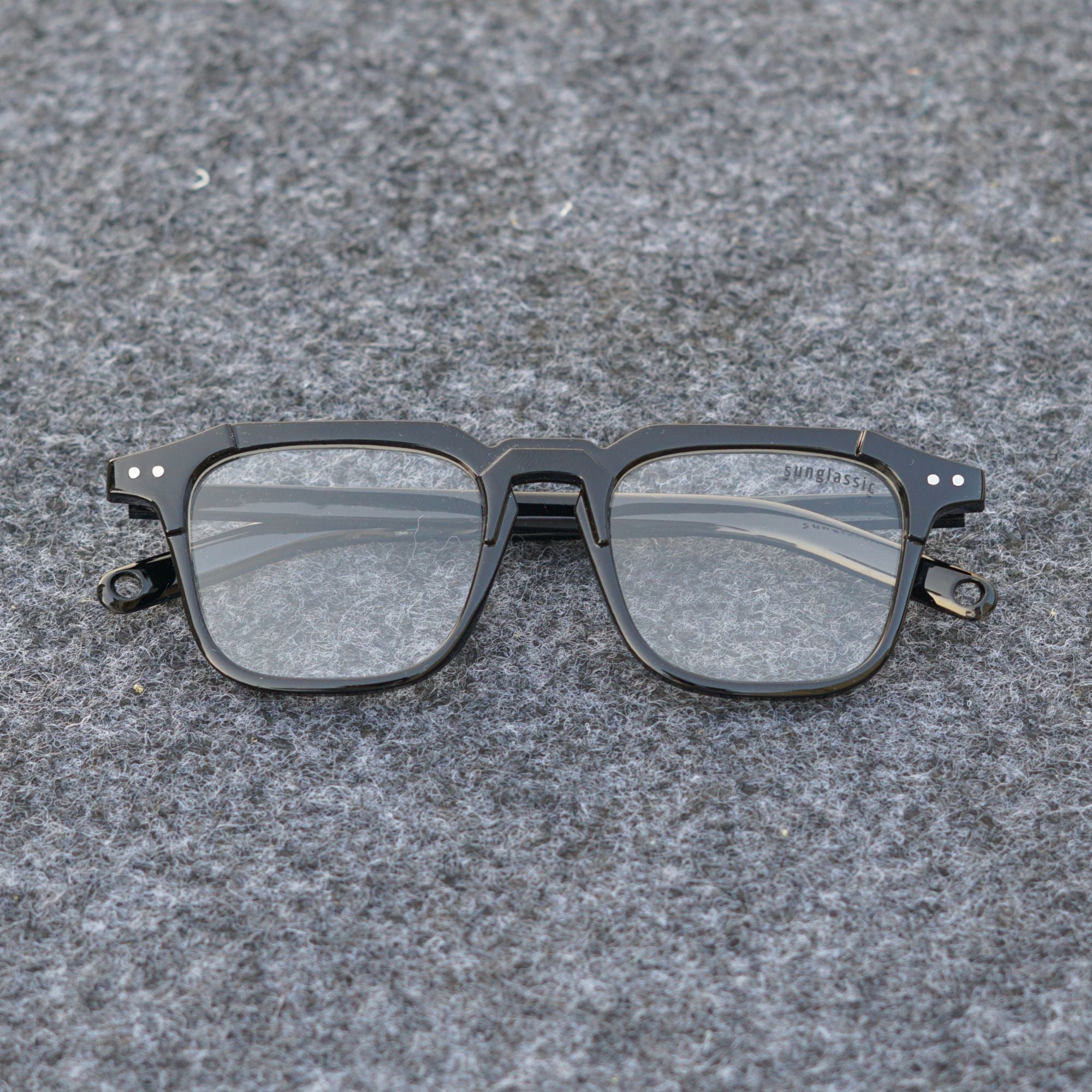 Kingsman Black Clear Square Sunglasses