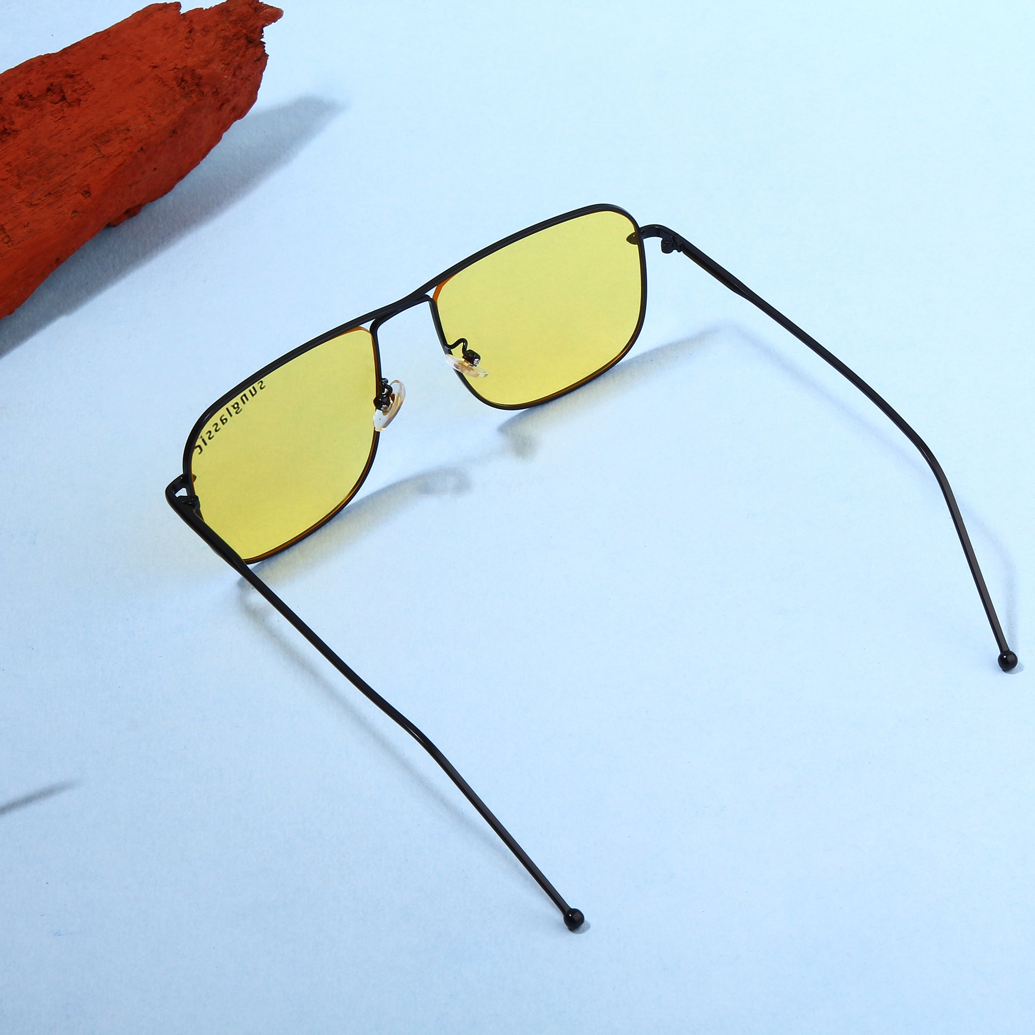 The Godfather Black Yellow Square Sunglasses
