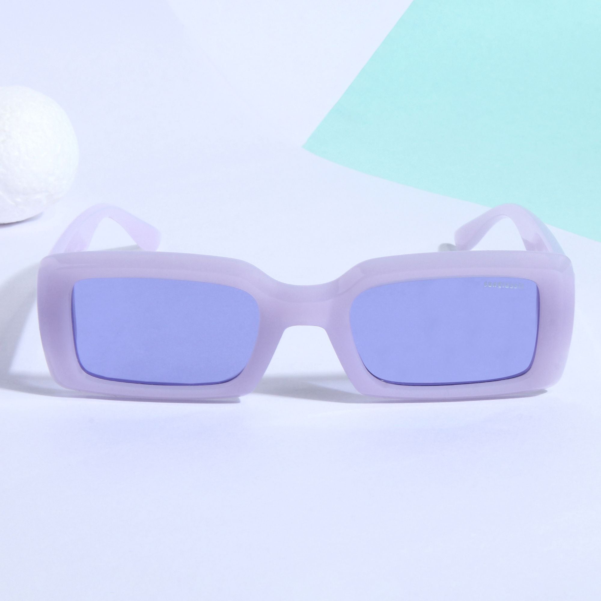 Victoria. Purple Polarized Rectangle Sunglasses