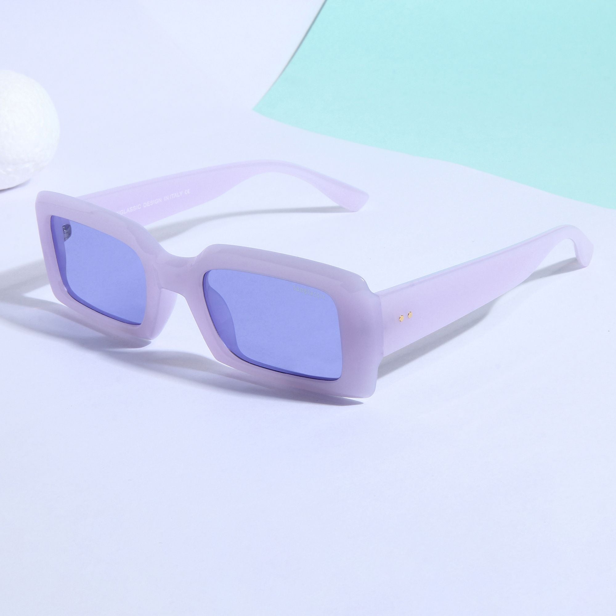Victoria. Purple Polarized Rectangle Sunglasses