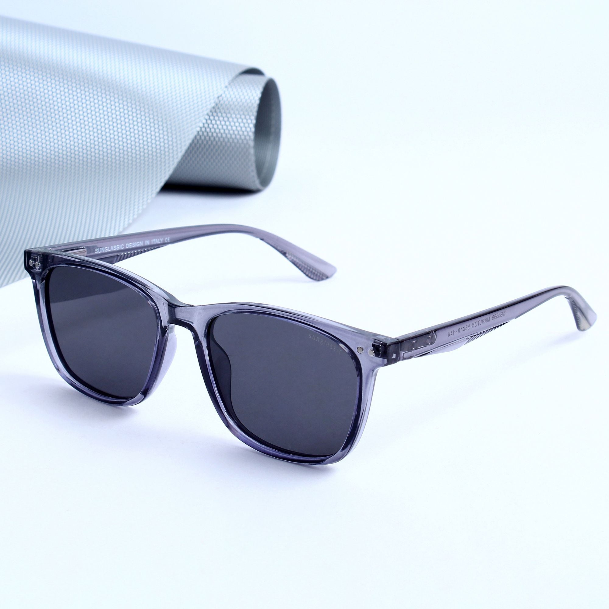 Marlton. Gray Black Polarized TR90 Square Sunglasses