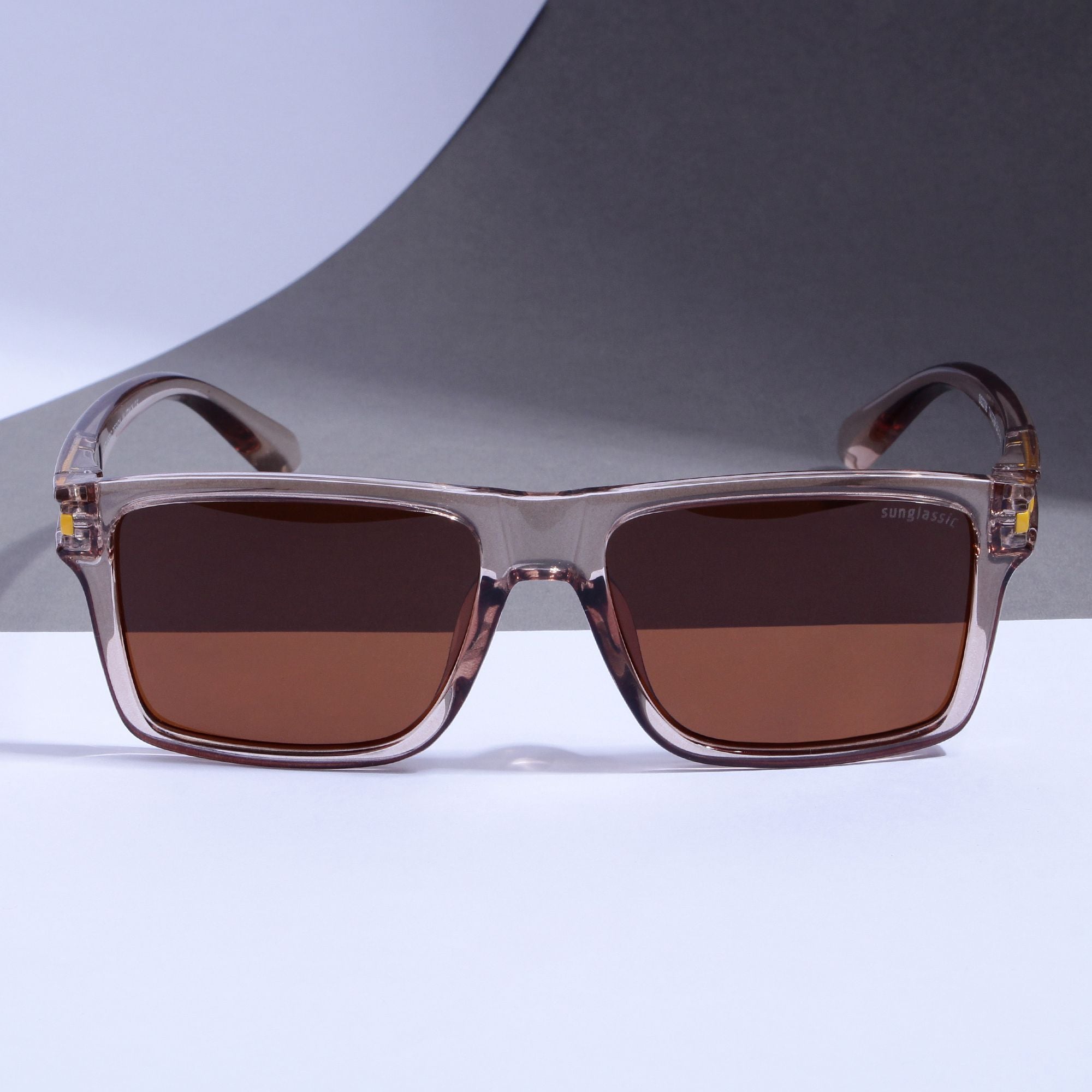 Twister Brown Polarized Rectangle TR90 Sunglasses