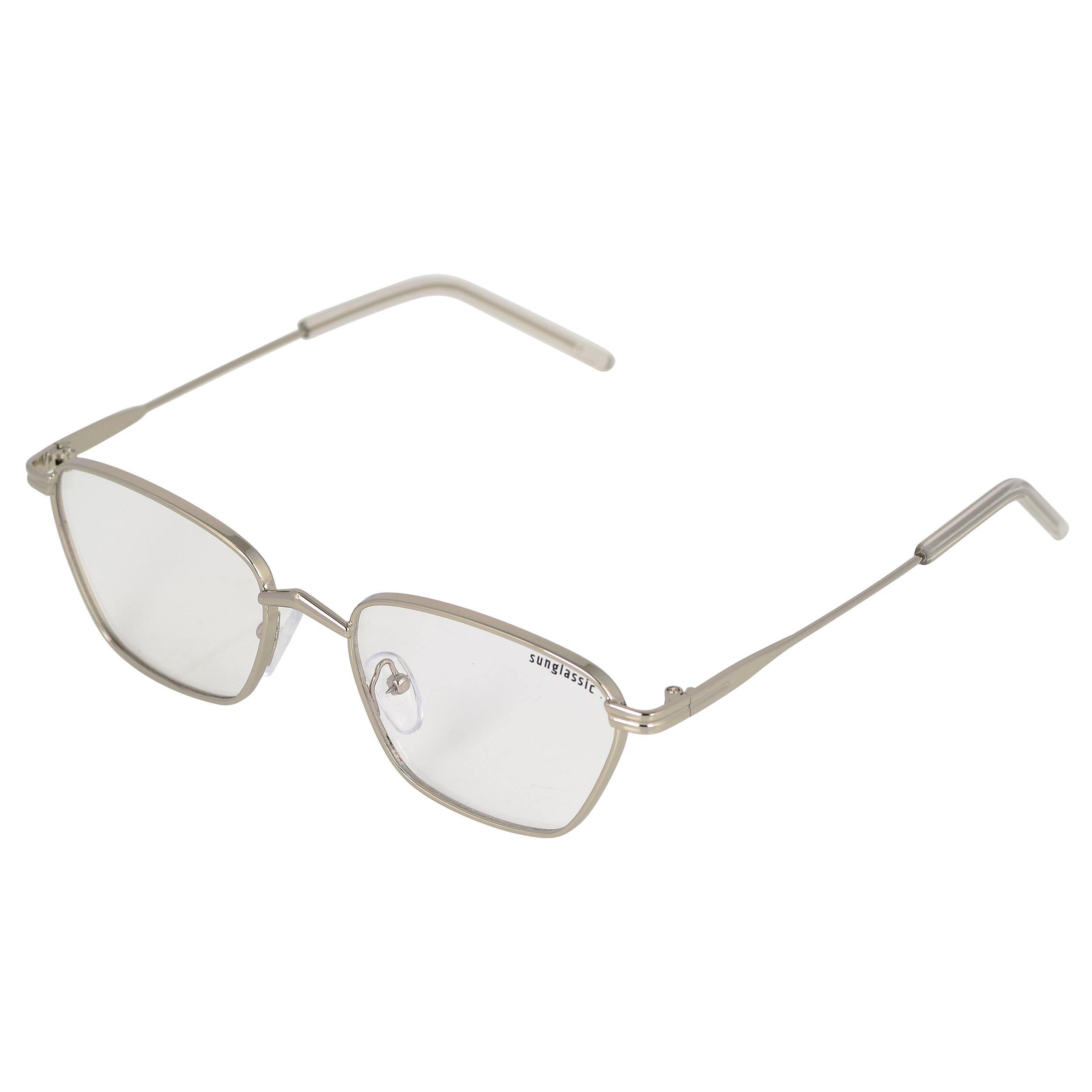 Andreas Silver Transparent Edition Trapezoid Sunglasses