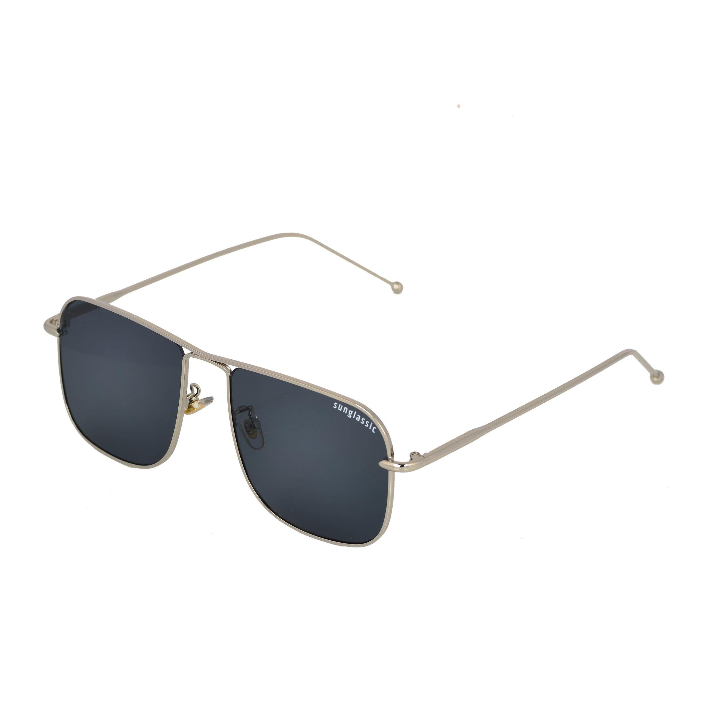 The Godfather Silver Black Square Sunglasses