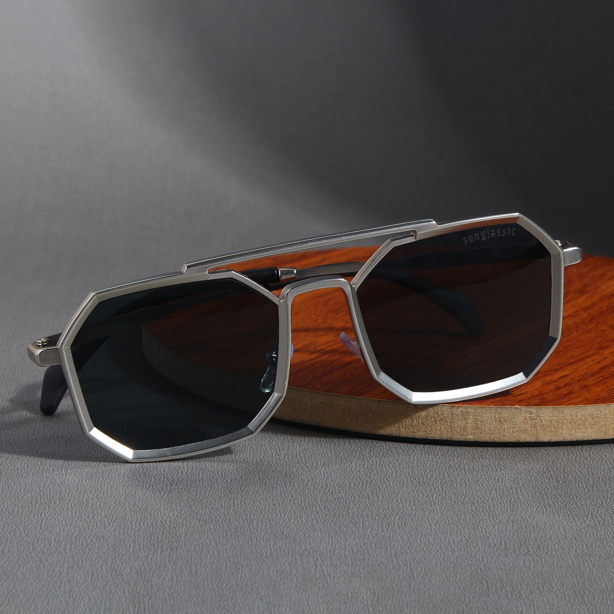 Commando Silver Black Edition Octagon Sunglasses