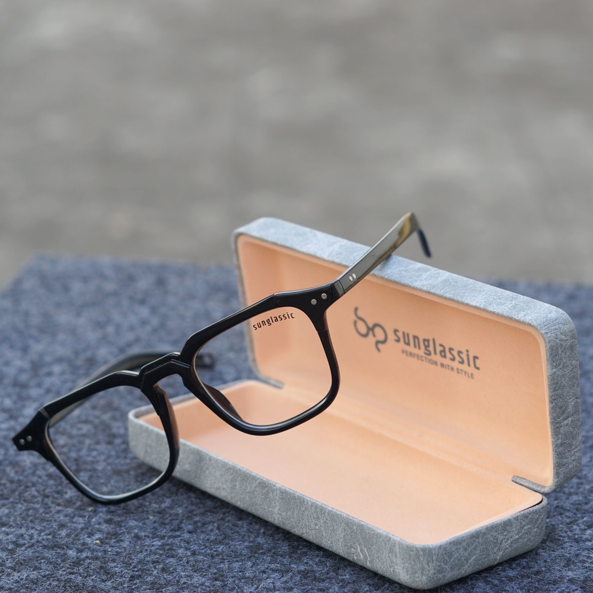 Kingsman Black Clear Square Sunglasses