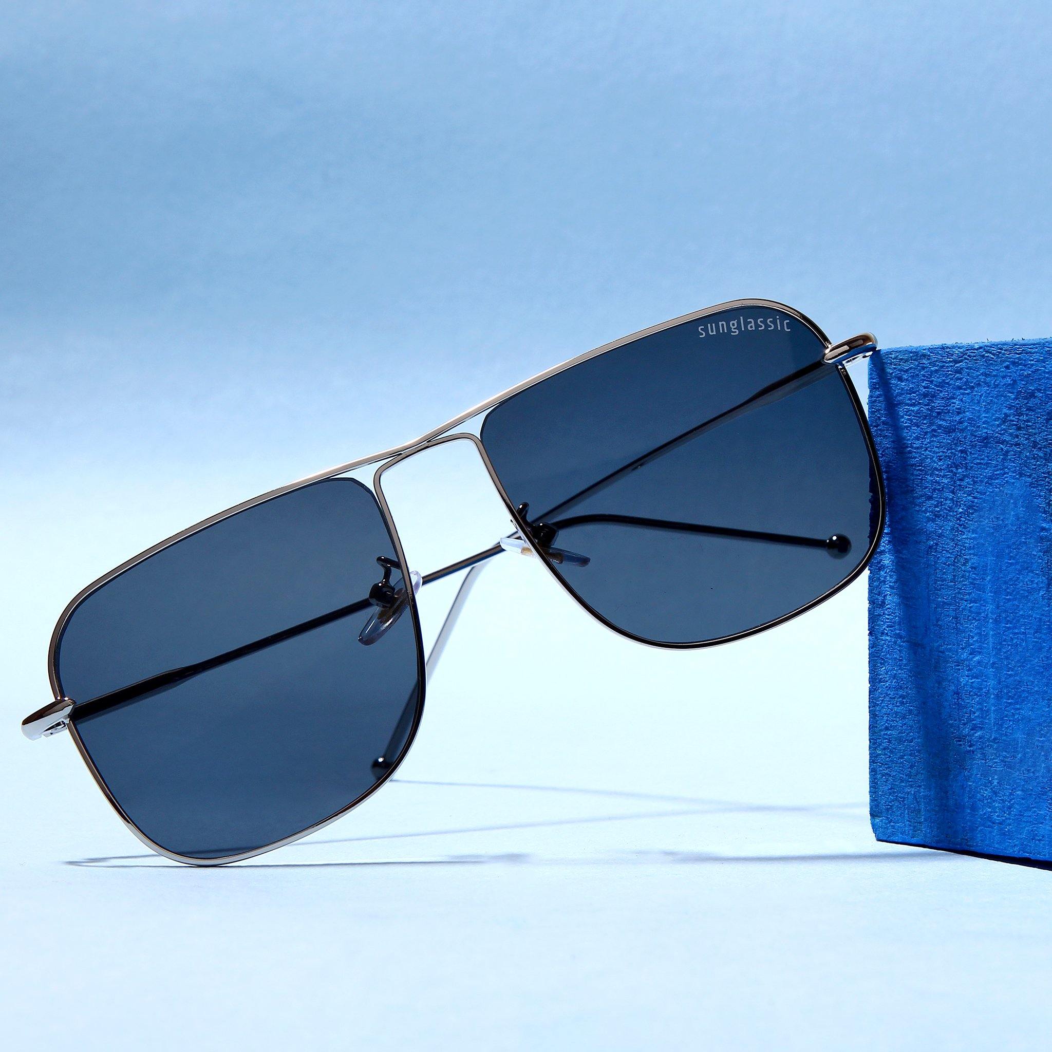 The Godfather Silver Black Square Sunglasses