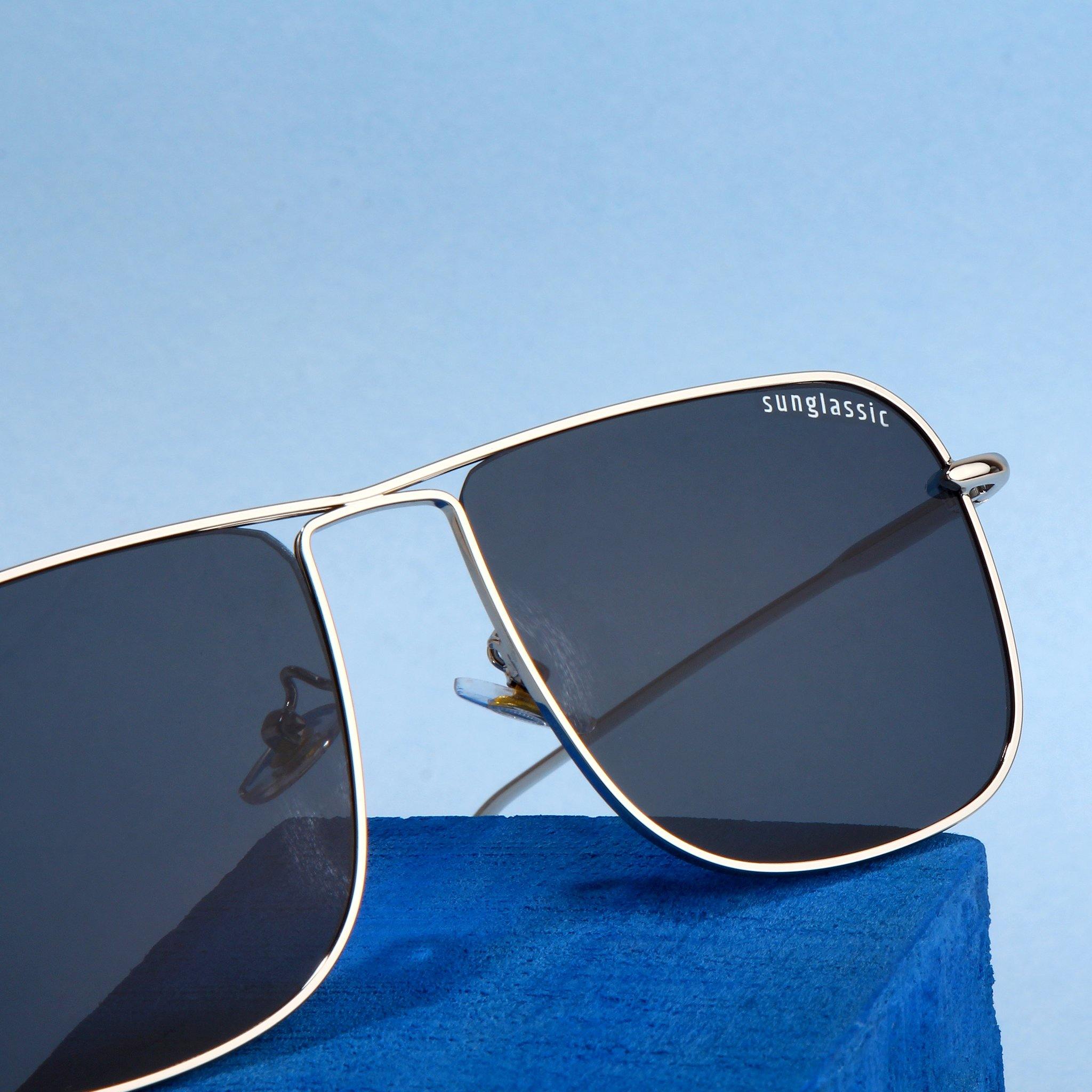 The Godfather Silver Black Square Sunglasses