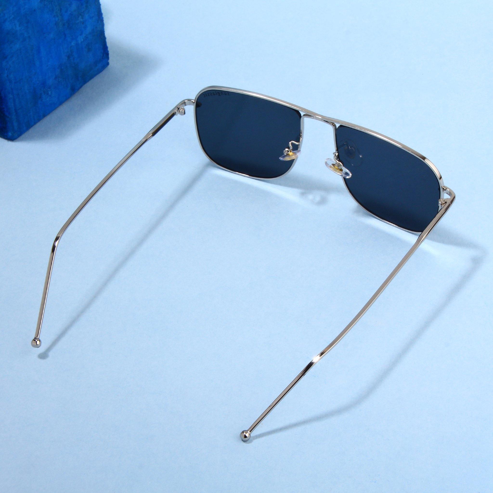 The Godfather Silver Black Square Sunglasses